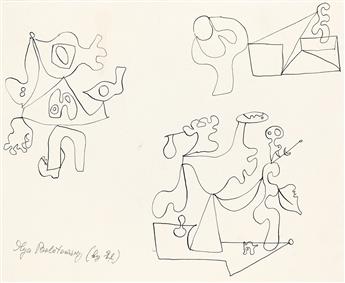 ILYA BOLOTOWSKY (1907 - 1981, RUSSIAN/AMERICAN) Untitled, and Untitled, Double sided sketches), (Pair)